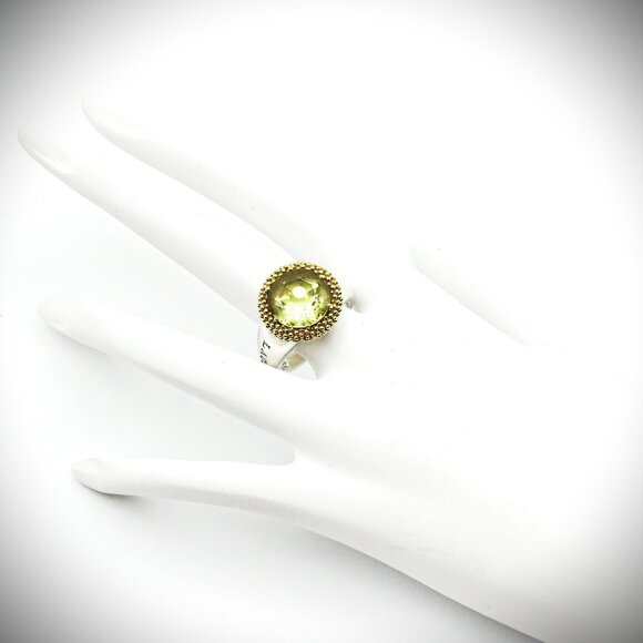 LAGOS Caviar Sterling Silver 18K Yellow Gold & Citrine Cocktail Ring Size 8.75 - Picture 8 of 10